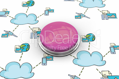 Composite image of shiny pink push button