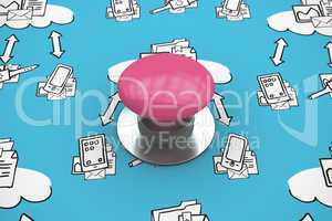 Composite image of pink push button