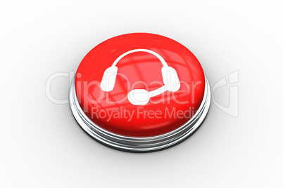 Composite image of headset graphic on button