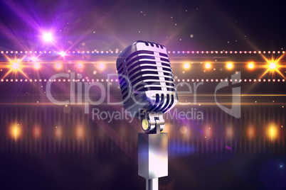 Composite image of retro chrome microphone