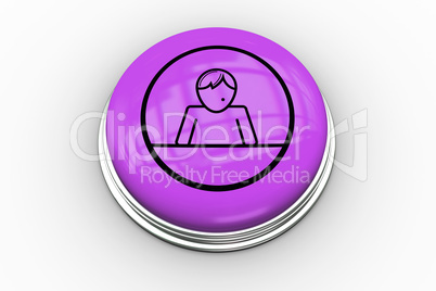 Man graphic on purple button