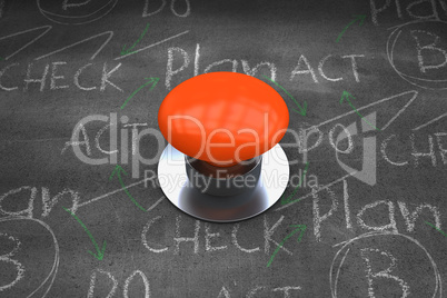 Composite image of orange push button