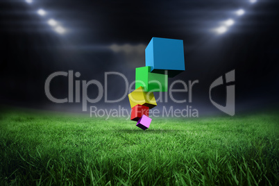 Composite image of pile of 3d colourful cubes