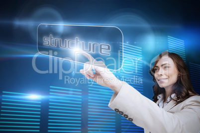 Businesswoman pointing to word structure