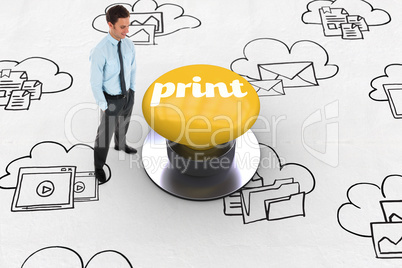 Print against yellow push button