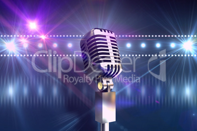 Composite image of retro chrome microphone