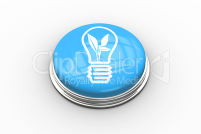 Composite image of light bulb with plant inside graphic on butto