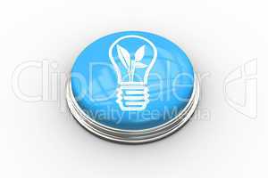 Composite image of light bulb with plant inside graphic on butto