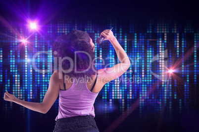 Composite image of pretty girl singing Composite image of pretty girl singing