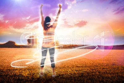 Composite image of cheering football fan