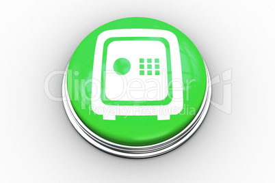 Composite image of locked safe graphic on button