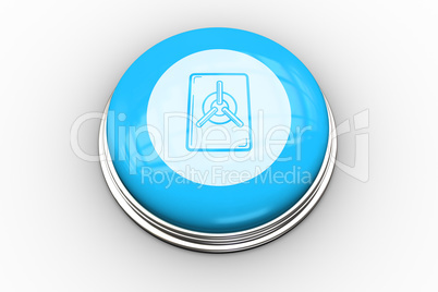 Locked vault graphic on blue button