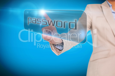 Businesswoman pointing to word password