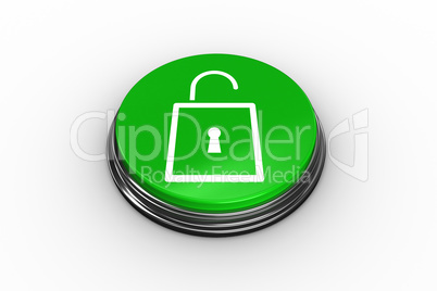 Composite image of lock graphic on button