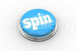 Spin on shiny blue push button