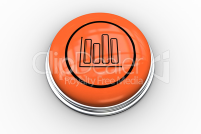 Bar chart graphic on orange button