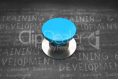 Composite image of blue push button