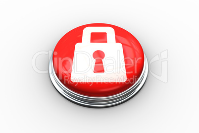 Composite image of lock graphic on button