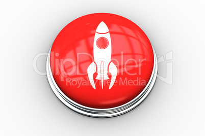 Composite image of rocket ship graphic on button