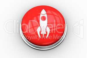 Composite image of rocket ship graphic on button