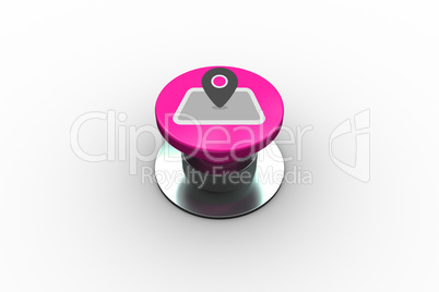 Composite image of map marker graphic on button