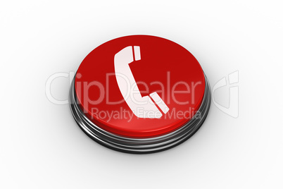 Composite image of telephone graphic on button