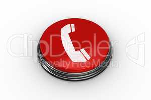 Composite image of telephone graphic on button