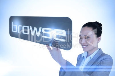 Businesswoman pointing to word browse