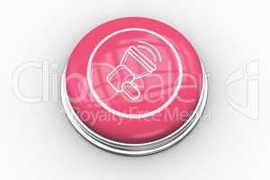 Megaphone graphic on pink button