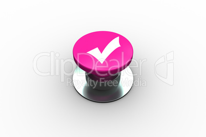 Composite image of tick symbol graphic on button