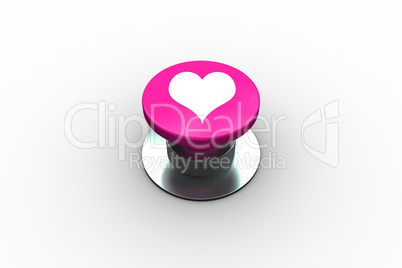 Composite image of heart graphic on button