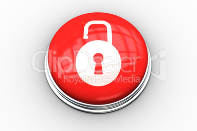 Composite image of lock graphic on button