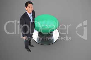 Composite image of smiling asian businessman