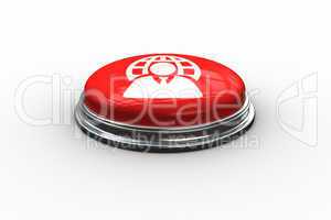 Composite image of businessman and sphere graphic on button