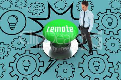 Remote against digitally generated green push button