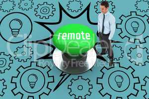 Remote against digitally generated green push button