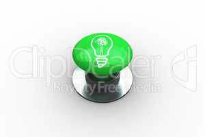 Composite image of light bulb graphic on button