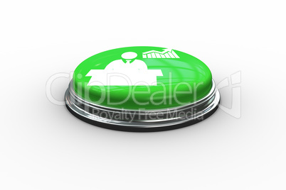 Composite image of businessman and chart graphic on button