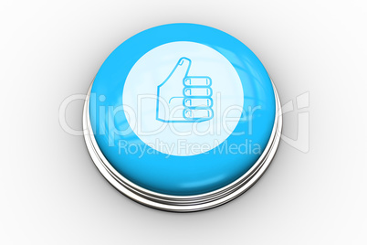 Thumbs up graphic on blue button