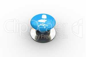 Composite image of swivel chair graphic on button