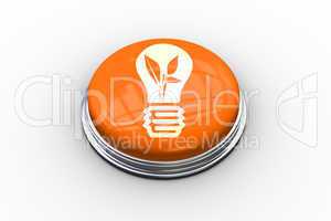 Composite image of light bulb with plant inside graphic on butto