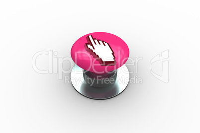 Composite image of hand icon graphic on button