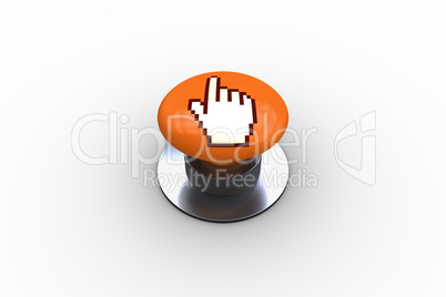 Composite image of hand icon graphic on button