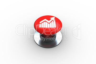 Composite image of graph and arrow graphic on button