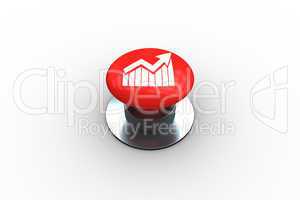 Composite image of graph and arrow graphic on button