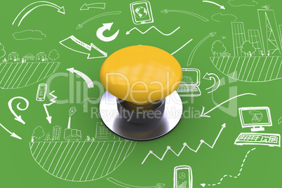 Composite image of yellow push button