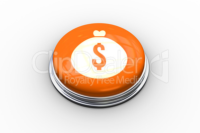 Composite image of money bag graphic on button