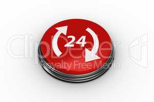 Composite image of twenty four and arrows graphic on button