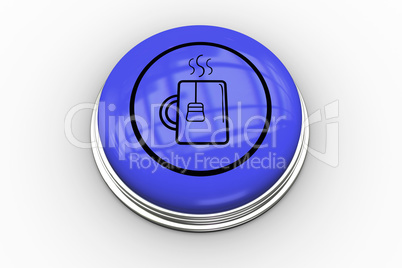 Mug graphic on purple button