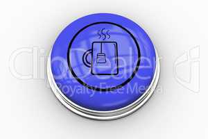 Mug graphic on purple button